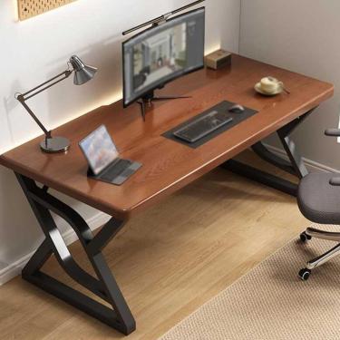 Imagem de Mesa De Computador, Mesa De Escritório De Computador Grande, Mesa De Trabalho De Escrita Robusta, Mesa De Jogos, Móveis De Negócios, Para Quarto, Sala De Estar, Dark Brown, 80x60cm/31.5x23.6in