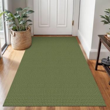 Imagem de Ivissy Tapete trançado lavável de 9,5 x 1,5 m para entrada, antiderrapante, tapete de porta boho, entrada interna, tapetes de cozinha de algodão, tapete de porta da frente para hall de entrada, sala