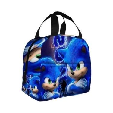 Imagem de Lancheira Térmica Portátil Infantil Com Desenho Animado Do Sonic the H