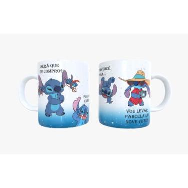 Imagem de Caneca Porcelana ou Plástica Personalizada Lilo Stich com ou sem café 
