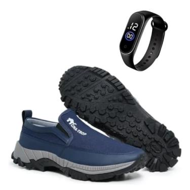 Imagem de Tênis Adventure Aquático Leve Estilo Trilha Com Relógio Digital Caminhada e Atividades ao Ar Livre (Azul, BR, Adulto, Numérico, 44)