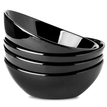 Imagem de Hasense Tigelas de salada de 1,134 g, tigelas grandes de servir, tigelas de sopa de porcelana para cozinha, tigelas de cerâmica de porcelana para festas divertidas, seguro para lava-louças