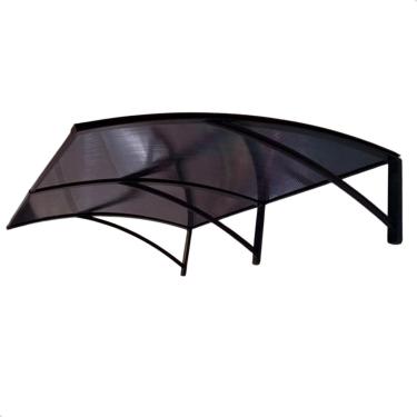 Imagem de Toldo Policarbonato 100 a 200x70cm Alta Resistência, Proteção UV area externa portas e janelas (Branco c/translucido,200x70cm)