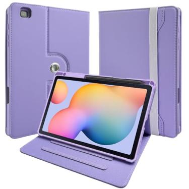 Imagem de E NET-CASE Capa fina para Samsung Galaxy Tab S6 Lite 10,4 polegadas 2024/2022/2020 com suporte para caneta S, capa à prova de choque com capa traseira transparente transparente, visualização em vários