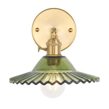 Imagem de Arandelas de parede Shenmoyl Vintage Green Lotus Glass Abajur