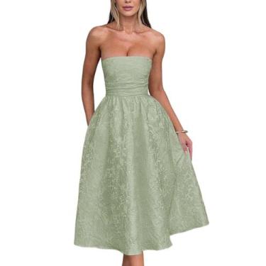 Imagem de Vestidos de boas-vindas sem alças de verão com bolsos, espartilho A Li