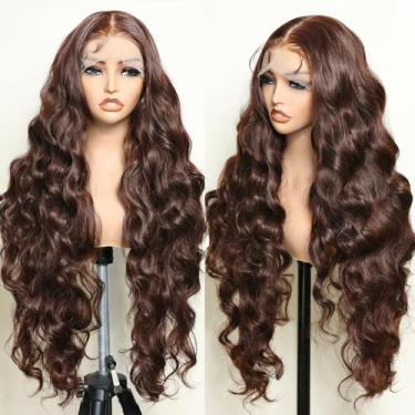 Imagem de Peruca SOKU Brown Synthetic Hair 32 polegadas com cabelo de bebê para 