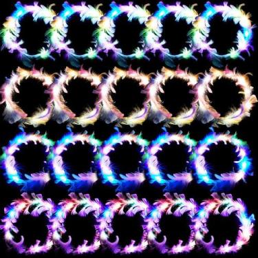 Imagem de Faixa de cabeça Taiyin LED Feather Crown com luz para mulheres x20