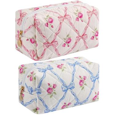 Imagem de Bolsa de maquiagem HHQQWZ Bolsa de cosméticos de viagem para mulheres 