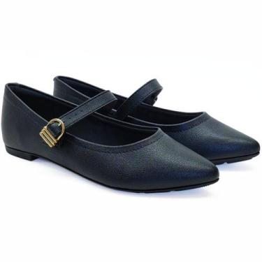 Imagem de Sapatilha Mary Jane Feminina Bico Fino Modare UltraConforto, Preto, 37