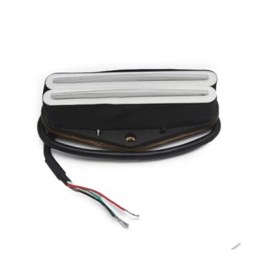 Imagem de ROZILO Captador de ponte de trilho duplo branco para guitarra elétrica Telecaster preto com prata para guitarra elétrica FD Telecaster