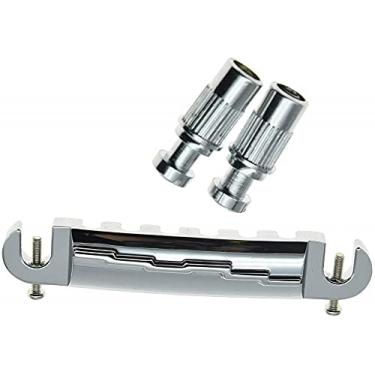 Imagem de Conjunto de guitarra elétrica de liga de zinco para ponte com tachas para Les Paul LP Junior (cromado)