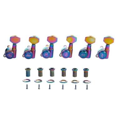 Imagem de KAISH Afinadores de bloqueio Lefty 18:1, afinadores de guitarra, máquinas de afinação com mini botões contemporâneos para guitarras ST/TL/LP/SG cromado queimado