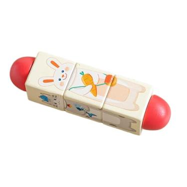 Imagem de EHJRE Brinquedo de Quebra-cabeça Giratório de Madeira WoodenTwist para Meninos E Meninas de 1 a 3 Anos, Animais