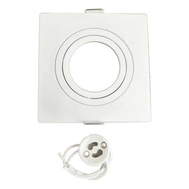 Imagem de 2X Spot De Embutir Dicroica Quadrado Mr16 Face Plana Branco