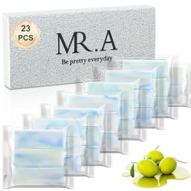 Imagem de 23 unidades de sabonetes de tamanho de viagem embrulhadas individualmente, mini sabonete em barra de oliva para banho corporal a granel barras suaves para homens e mulheres, artigos de higiene pessoal