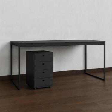 Imagem de Kit Gaveteiro Para Escritório Arquivo Para Documentos + Mesa Pé de Fer