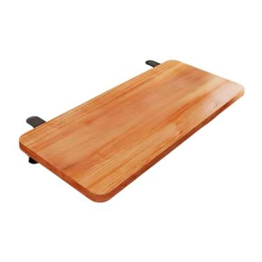 Imagem de KiBcsLic Placa de extensão de mesa para escritório doméstico, homens e mulheres, braçadeira prática, portátil, ergonômica, bandeja para teclado, apoio de, Marrom