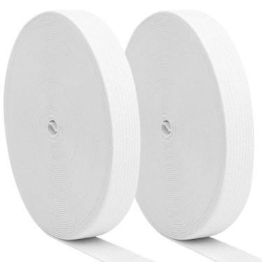 Imagem de Coopay Carretel elástico de 22 metros para costura, carretel de malha com faixa elástica de alta elasticidade de 2 cm de largura, 2 rolos para costurar cintura roupas calças cinto vestido artes ou