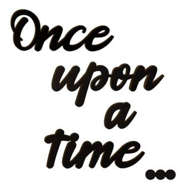 Imagem de Placa Once Upon a Time Decoração de berçário preta Once Upon a Time placa de madeira decoração de parede para leitura canto de crianças quarto família estante decoração de casa presente de aniversário