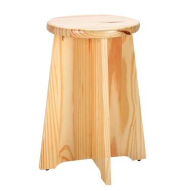 Imagem de Banqueta Baixa Tramontina em Madeira Pinus Natural Envernizada