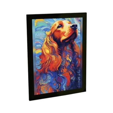 Imagem de Quadro Decorativo Cachorro Cão Ilustração Vetor Cocker Spaniel Decoração Poster Quarto Sala