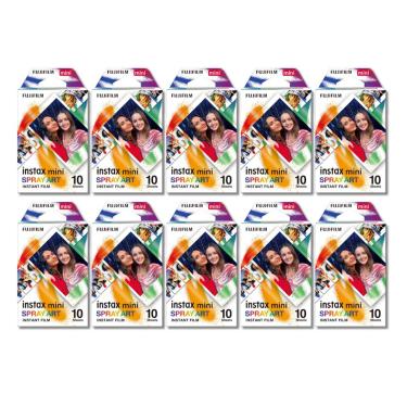 Imagem de Kit 10 Filmes Instantâneo Fujifilm Instax Mini Spray Art - 10 Poses Cada