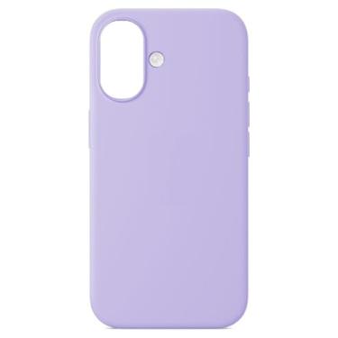 Imagem de Capinha Compatível com Iphone 16 Preta, Branca, Azul, Rosa, Bordô, Roxo, Lilás, Cinza, Pink, Bege, Flexivel, Tecnologia anti impacto, Aveludada com design PREMIUM c/logo (Lilás Claro)
