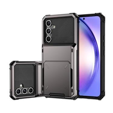 Imagem de SORAKA Capa para Samsung Galaxy A54 5G com porta-cartões Capa para carteira Samsung Galaxy A54 5G Capa PC TPU 2 em 1 de camada dupla Capa à prova de choque com capacidade para 5 cartões