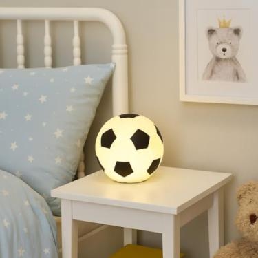 Imagem de Luminária de Mesa Infantil Bola de Futebol LED Recarregável 5W – Silicone Seguro para Quarto de Crianças