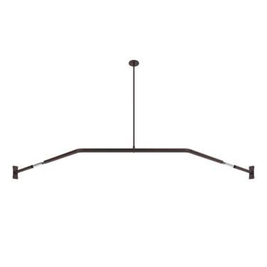 Imagem de Varão de cortina Naiture para loja de roupas, vestiário, usado em shoppings, boutiques, cantos de alumínio neo-angular com suporte de teto, 76 x 66 x 76 cm, acabamento em bronze polido a óleo