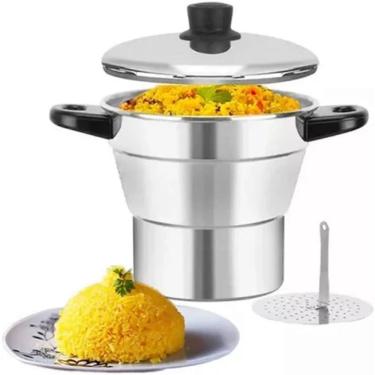 Imagem de Cuscuzeiro Pequeno Nº 12 Alumínio Oliveira - Cuscuz cuscus Porção Individual Pequena Familia - PANAMI