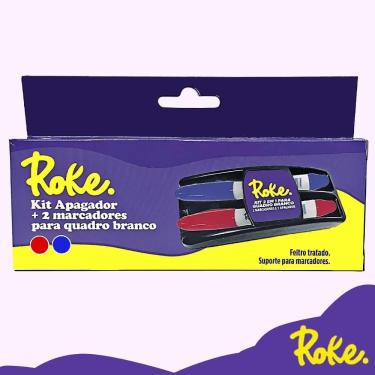 Imagem de Kit Apagador + 2 Marcadores De Quadro Branco Roke