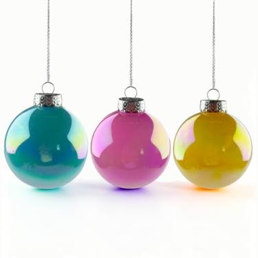 Imagem de Conjunto de enfeites de bola de Natal coloridos inquebráveis, decorações de árvore de Natal multicoloridas para árvore de Natal, férias de inverno, festa de doces, guirlanda de guirlanda