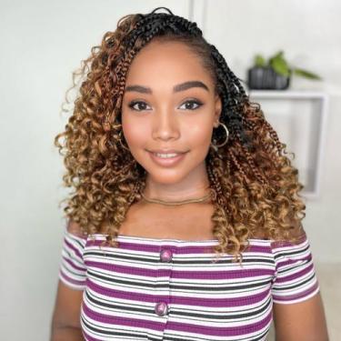 Imagem de Goddess Box Braids Crochet Hair Yewell Boho Curly 30 cm 9P