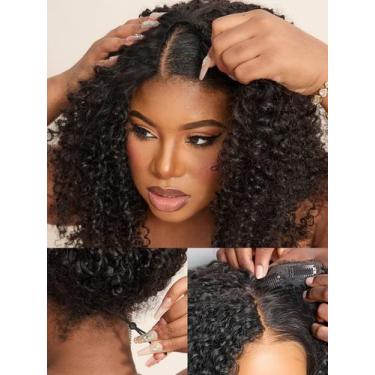 Imagem de Peruca LUVME HAIR V Part Kinky Curly 100% cabelo humano de 18 polegada