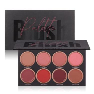 Imagem de Paleta de maquiagem Blush URQT Professional 8 cores com iluminador