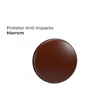 Imagem de Protetor Adesivo Porta Maçaneta Parede Anti-Impacto Marrom E