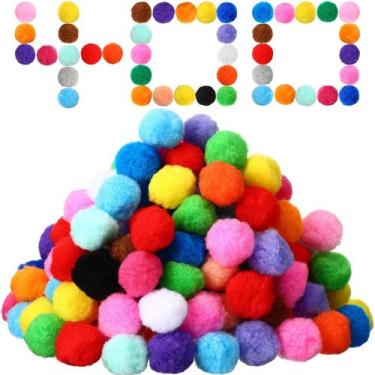 Imagem de Pomons Poen, 400 peças, bolas artesanais multicoloridas de 4 cm