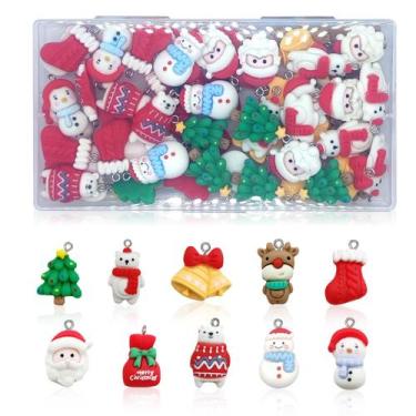 Imagem de Conjunto de pingentes de resina de Natal YOKUSHI 60 peças para joias D