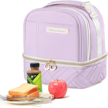 Imagem de Lancheira GLORIEROO Double Deck Vegan Leather 20x15x20cm