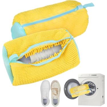 Imagem de Shoe Washing Bag, Saco para Lavar Tenis, Saco de Lavar TÃnis na Máquina, 2 Sacos de Sapatos Grandes para Lavar, Saco Amarelo para Lavagem de Sapatos, Lavagem Preguiçosos