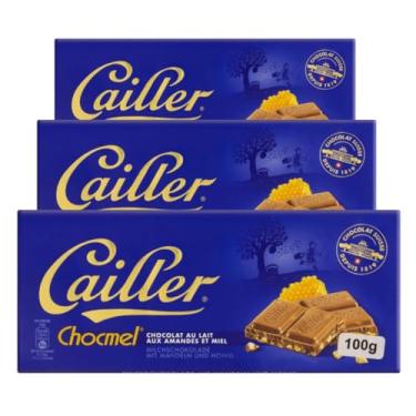 Imagem de Chocolate Suíço Cailler Ao Leite Amêndoas e Mel 3 Barras