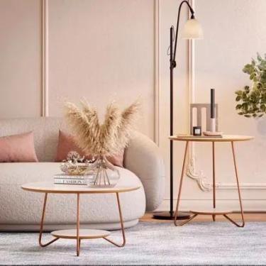 Imagem de Conjunto mesa de centro LIZ OFF WHITE/FREIJO - ej moveis