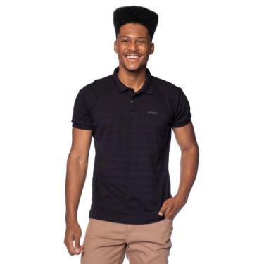 Imagem de Camiseta Masculina Polo Dixie Listrada Texturizada Preto, Preto, G