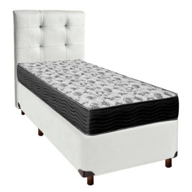 Imagem de Cama Box + Colchão Solteiro Ortobom D33 Iso100 + Cabeceira Estofada