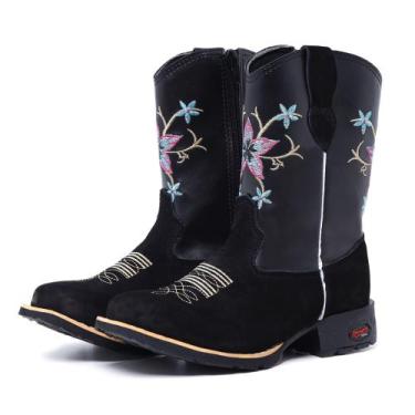 Imagem de Bota Infantil Feminina Flor Nova Menina Boiadeira Texana Country - Nan