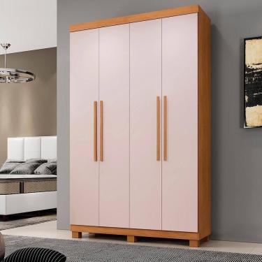 Imagem de Roupeiro Verona 4 Portas E 3 Gavetas Cinamomo/off