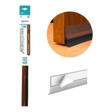 Imagem de Veda Porta Com Adesivo 3m 90cm Rodo Silicone Marrom Stamaco