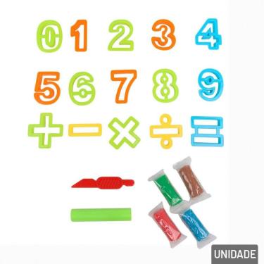 Imagem de Massinha de Modelar 21 Peças Moldes Números - Tudo em Caixa
